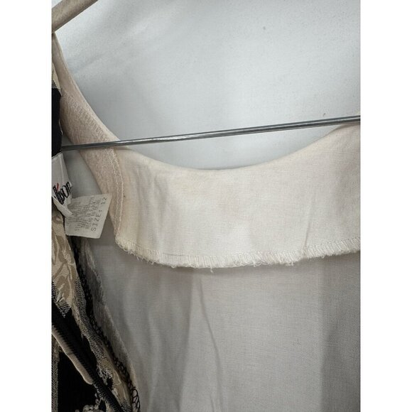 Vintage‎ Allison Che Midi Dress Women 12 Tan Black Pilgrim Peasant Farm House - Picture 5 of 12